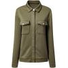 imageSHEWIN Jackets for Women Fall Fashion 2025 Casual Zip Up Shacket Jacket Lightweight Long Sleeve Shirts TopsGreen