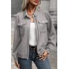 imageSHEWIN Jackets for Women Fall Fashion 2025 Casual Zip Up Shacket Jacket Lightweight Long Sleeve Shirts TopsGrey