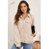 imageSHEWIN Jackets for Women Fall Fashion 2025 Casual Zip Up Shacket Jacket Lightweight Long Sleeve Shirts TopsKhaki
