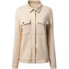 imageSHEWIN Jackets for Women Fall Fashion 2025 Casual Zip Up Shacket Jacket Lightweight Long Sleeve Shirts TopsKhaki