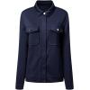 imageSHEWIN Jackets for Women Fall Fashion 2025 Casual Zip Up Shacket Jacket Lightweight Long Sleeve Shirts TopsNavy Blue