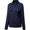 imageSHEWIN Jackets for Women Fall Fashion 2025 Casual Zip Up Shacket Jacket Lightweight Long Sleeve Shirts TopsNavy Blue