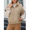 imageSHEWIN Quilted Jackets For Women 2025 Casual Lightweight Short Sleeve Zip Up Warm VestsApricot
