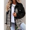 imageSHEWIN Womens Oversized Denim Jacket Casual Long Sleeve Button Down Plaid Shacket Boyfriend Jean Jacket With PocketsBlack