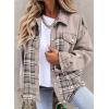 imageSHEWIN Womens Oversized Denim Jacket Casual Long Sleeve Button Down Plaid Shacket Boyfriend Jean Jacket With PocketsLight Grey
