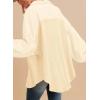 imageSHEWIN Womens Waffle Knit Shackets Fall Fashion Button Down Shirt Jacket Loose Long Sleeve Tops With PocketApricot