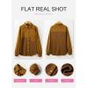 imageSHEWIN Womens Waffle Knit Shackets Fall Fashion Button Down Shirt Jacket Loose Long Sleeve Tops With PocketCoffee