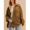 imageSHEWIN Womens Waffle Knit Shackets Fall Fashion Button Down Shirt Jacket Loose Long Sleeve Tops With PocketCoffee