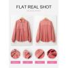 imageSHEWIN Womens Waffle Knit Shackets Fall Fashion Button Down Shirt Jacket Loose Long Sleeve Tops With PocketMineral Red