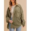 imageSHEWIN Womens Waffle Knit Shackets Fall Fashion Button Down Shirt Jacket Loose Long Sleeve Tops With PocketMoss Green