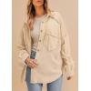imageSHEWIN Womens Waffle Knit Shackets Fall Fashion Button Down Shirt Jacket Loose Long Sleeve Tops With PocketPale Khaki