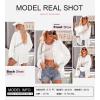 imageSHEWIN Womens Waffle Knit Shackets Fall Fashion Button Down Shirt Jacket Loose Long Sleeve Tops With PocketWhite