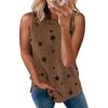 imageBiucly 2025 Womens Summer Crewneck Sleeveless Basic Tank Tops Casual Camisole Shirts Cute Tops Loose FitStar Brown