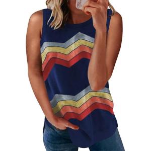 imageBiucly 2025 Womens Summer Crewneck Sleeveless Basic Tank Tops Casual Camisole Shirts Cute Tops Loose FitA0 Blue