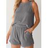imageSHEWIN Womens Summer 2 Piece Outfits Shorts Sets Matching Set Loungewear 2025Dark Grey