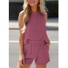 imageSHEWIN Womens Summer 2 Piece Outfits Shorts Sets Matching Set Loungewear 2025Mineral Red