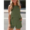 imageSHEWIN Womens Summer 2 Piece Outfits Shorts Sets Matching Set Loungewear 2025Moss Green