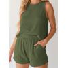 imageSHEWIN Womens Summer 2 Piece Outfits Shorts Sets Matching Set Loungewear 2025Moss Green