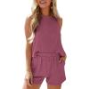 imageSHEWIN Womens Summer 2 Piece Outfits Shorts Sets Matching Set Loungewear 2025Mineral Red