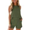 imageSHEWIN Womens Summer 2 Piece Outfits Shorts Sets Matching Set Loungewear 2025Moss Green