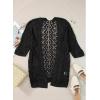 imageSHEWIN Summer Cardigan Sweaters for Women Lightweight 34 Sleeve Open Front Cropped Crochet Beach Cover UpsB Black