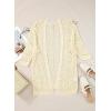 imageSHEWIN Summer Cardigan Sweaters for Women Lightweight 34 Sleeve Open Front Cropped Crochet Beach Cover UpsB Oatmeal