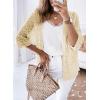 imageSHEWIN Summer Cardigan Sweaters for Women Lightweight 34 Sleeve Open Front Cropped Crochet Beach Cover UpsB Oatmeal