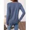 imageSHEWIN Sweaters for Women Crochet Long Sleeve Crew Neck Sweater Lightweight Shirts Tops Fall Fashion 2025Ashleigh Blue