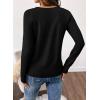 imageSHEWIN Sweaters for Women Crochet Long Sleeve Crew Neck Sweater Lightweight Shirts Tops Fall Fashion 2025Black