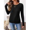 imageSHEWIN Sweaters for Women Crochet Long Sleeve Crew Neck Sweater Lightweight Shirts Tops Fall Fashion 2025Black