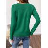 imageSHEWIN Sweaters for Women Crochet Long Sleeve Crew Neck Sweater Lightweight Shirts Tops Fall Fashion 2025Dark Green