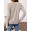 imageSHEWIN Sweaters for Women Crochet Long Sleeve Crew Neck Sweater Lightweight Shirts Tops Fall Fashion 2025Gray Morn
