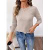imageSHEWIN Sweaters for Women Crochet Long Sleeve Crew Neck Sweater Lightweight Shirts Tops Fall Fashion 2025Gray Morn