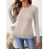 imageSHEWIN Sweaters for Women Crochet Long Sleeve Crew Neck Sweater Lightweight Shirts Tops Fall Fashion 2025Gray Morn