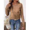 imageSHEWIN Sweaters for Women Crochet Long Sleeve Crew Neck Sweater Lightweight Shirts Tops Fall Fashion 2025Light French Beige