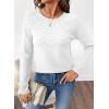 imageSHEWIN Sweaters for Women Crochet Long Sleeve Crew Neck Sweater Lightweight Shirts Tops Fall Fashion 2025White