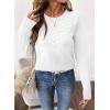imageSHEWIN Sweaters for Women Crochet Long Sleeve Crew Neck Sweater Lightweight Shirts Tops Fall Fashion 2025White