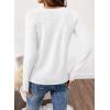 imageSHEWIN Sweaters for Women Crochet Long Sleeve Crew Neck Sweater Lightweight Shirts Tops Fall Fashion 2025White