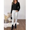 imageSHEWIN Womens Long Sleeve V Neck Sweaters Casual Loose Drop Shoulder Solid Knit Pullover Sweater TopsBlack