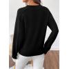 imageSHEWIN Womens Long Sleeve V Neck Sweaters Casual Loose Drop Shoulder Solid Knit Pullover Sweater TopsBlack