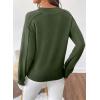 imageSHEWIN Womens Long Sleeve V Neck Sweaters Casual Loose Drop Shoulder Solid Knit Pullover Sweater TopsGreen