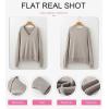 imageSHEWIN Womens Long Sleeve V Neck Sweaters Casual Loose Drop Shoulder Solid Knit Pullover Sweater TopsParchment