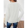 imageSHEWIN Womens Long Sleeve V Neck Sweaters Casual Loose Drop Shoulder Solid Knit Pullover Sweater TopsWhite