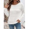 imageSHEWIN Womens Sweaters Boat Neck Crochet Long Sleeve Sweater Lightweight Knit Tops Shitrs Loose Fit Fall Fashion 2025Beige