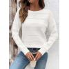 imageSHEWIN Womens Sweaters Boat Neck Crochet Long Sleeve Sweater Lightweight Knit Tops Shitrs Loose Fit Fall Fashion 2025Beige