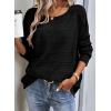 imageSHEWIN Womens Sweaters Boat Neck Crochet Long Sleeve Sweater Lightweight Knit Tops Shitrs Loose Fit Fall Fashion 2025Black