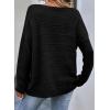 imageSHEWIN Womens Sweaters Boat Neck Crochet Long Sleeve Sweater Lightweight Knit Tops Shitrs Loose Fit Fall Fashion 2025Black