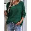 imageSHEWIN Womens Sweaters Boat Neck Crochet Long Sleeve Sweater Lightweight Knit Tops Shitrs Loose Fit Fall Fashion 2025Blackish Green