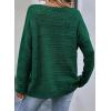 imageSHEWIN Womens Sweaters Boat Neck Crochet Long Sleeve Sweater Lightweight Knit Tops Shitrs Loose Fit Fall Fashion 2025Blackish Green
