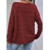 imageSHEWIN Womens Sweaters Boat Neck Crochet Long Sleeve Sweater Lightweight Knit Tops Shitrs Loose Fit Fall Fashion 2025Red Dahlia